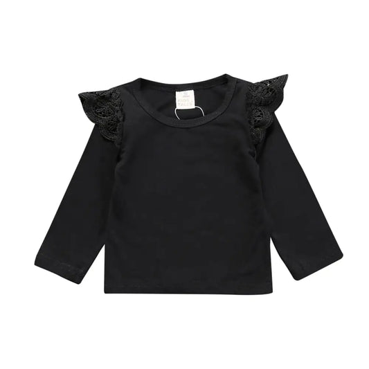 Lace Cotton Long-Sleeve T-Shirt for Layering - Baby Heaven Shop