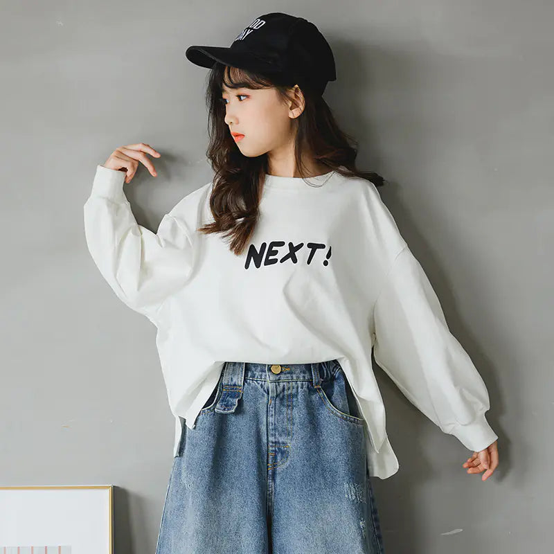 Girls' Long-sleeved Cotton T-shirt with Moisture Wicking - Baby Heaven Shop