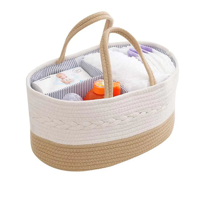 Baby Diaper Organizer Large Cotton Basket - Baby Heaven Shop