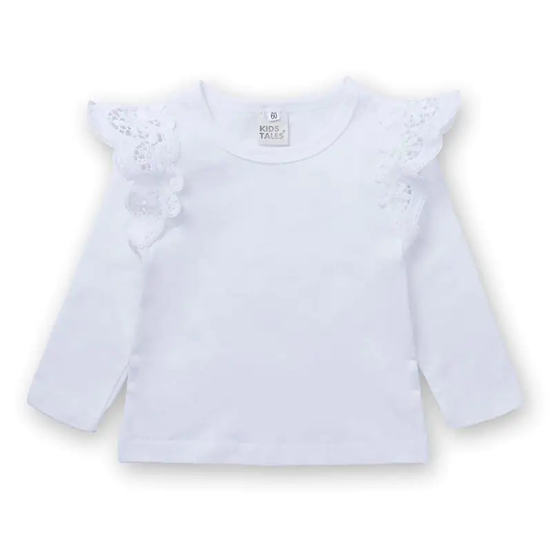 Lace Cotton Long-Sleeve T-Shirt for Layering - Baby Heaven Shop