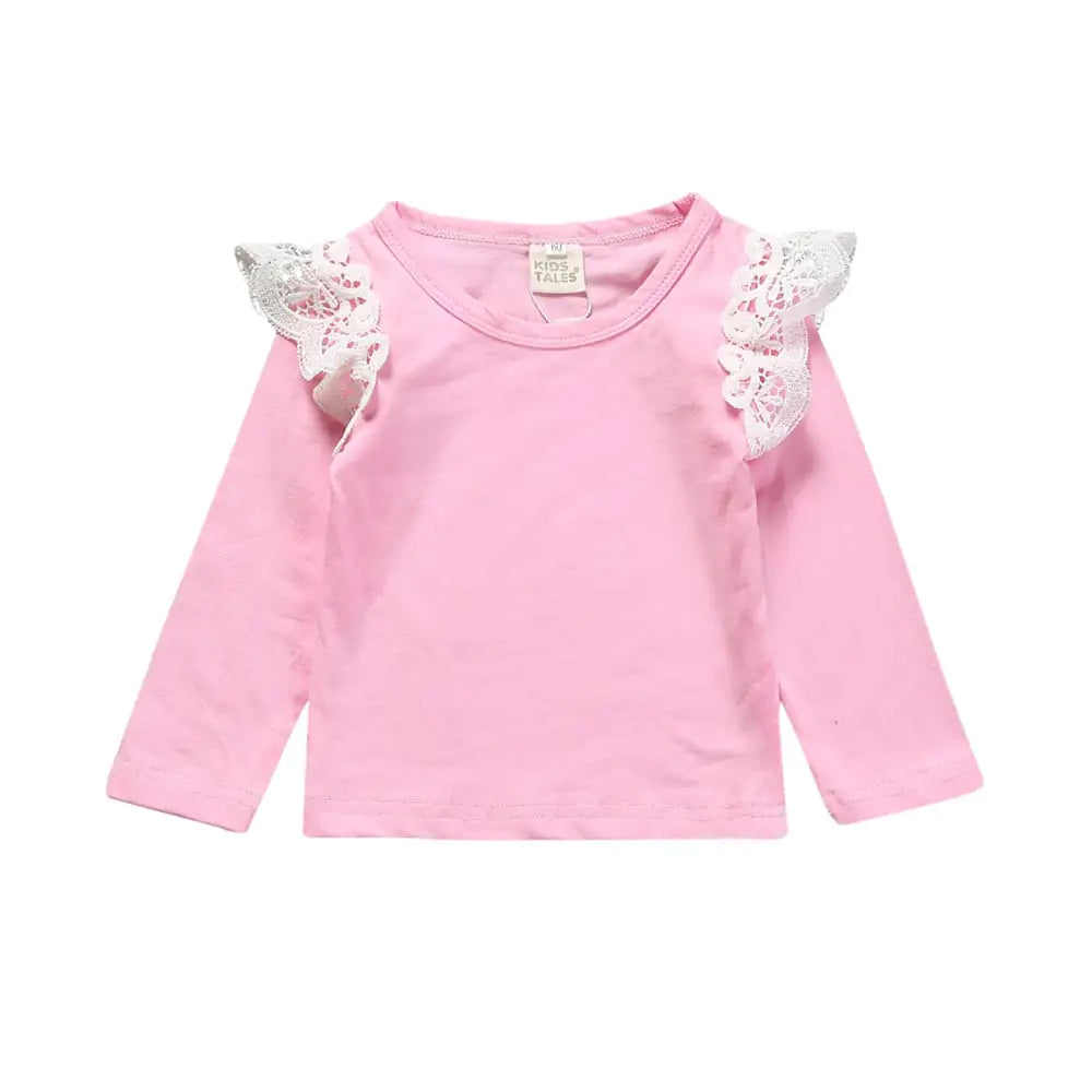 Lace Cotton Long-Sleeve T-Shirt for Layering - Baby Heaven Shop