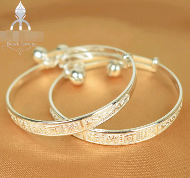 3X - S990 Silver Baby Bracelet with Bells for Kids - Baby Heaven Shop