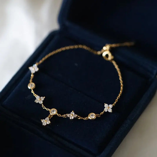 Gold-plated Exquisite Four-leaf Clover Bracelet - Baby Heaven Shop